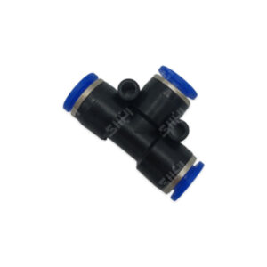 سه راهی پنوماتیک فشاری سایز 8mm | پلاستکی | شیلنگ خور | تی (T)